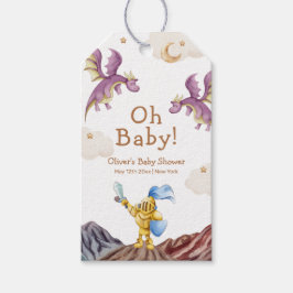 Etiqueta Para Presente Oh Baby Medieval Fairytale Dragon Boy Chá de frald