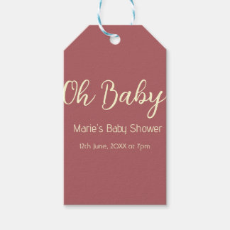 Etiqueta Para Presente oh baby revelação nome data maron simples minimal 