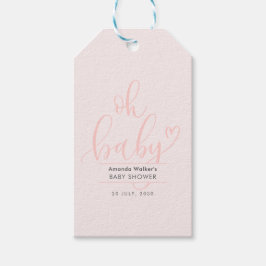 Etiqueta Para Presente Oh Baby Simple Pink Script Favor Gift Tags