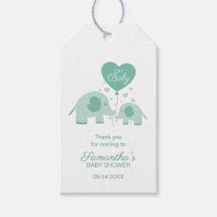 Etiqueta Para Presente Oh bebê lindo elefante verde menta Favor Obrigado