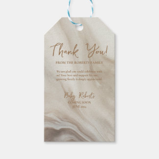 Etiqueta Para Presente Oh, Chá de fraldas de Mármore Neutro do Bebê Favor