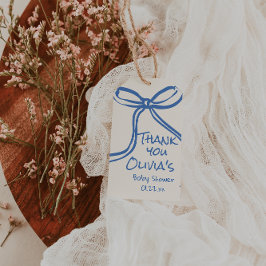 Etiqueta Para Presente Oh Menino Azul Mão Escrita Arco Desenhado