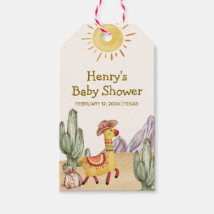 Etiqueta Para Presente Olá Baby Desert Cactus Llama Cowboy Chá de fraldas