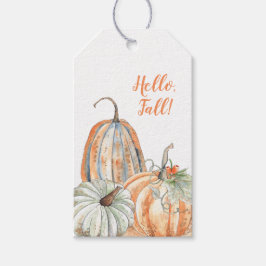 Etiqueta Para Presente Olá, Queda Watercolor Pumpkins