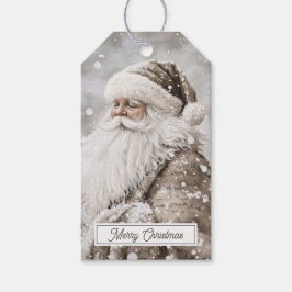 Etiqueta Para Presente Old Fashioned Santa Claus Merry Christmas