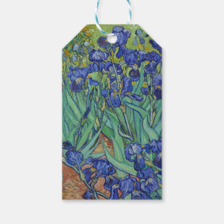 Etiqueta Para Presente Óleo Floral Íris Azuis Famosos de Van Gogh