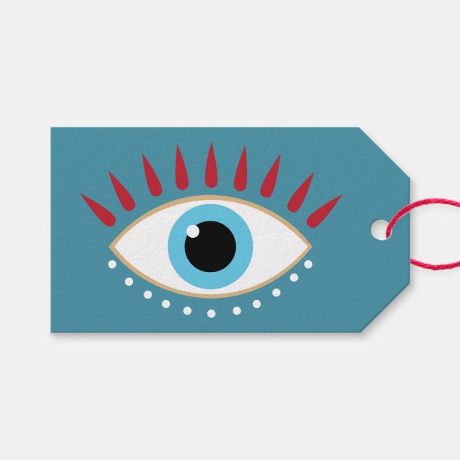 Etiqueta Para Presente Olhais vermelhos gregos Mau (Frente (horizontal))