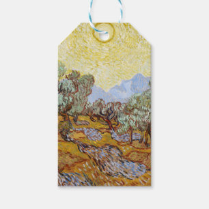 Etiqueta Para Presente Oliveiras com céu amarelo e sol