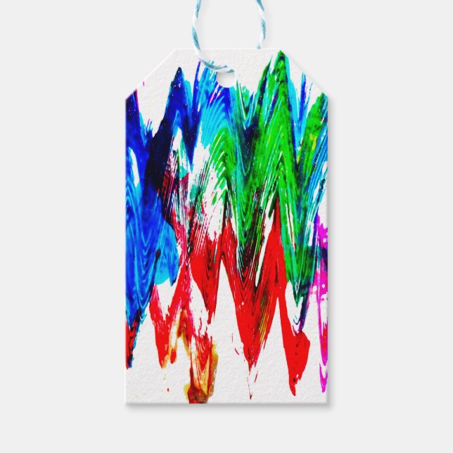 Etiqueta Para Presente Ondas coloridas (Frente)