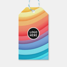 Etiqueta Para Presente Ondas de Arco-Íris Abstratas Modernas com seu Logo