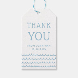 Etiqueta Para Presente Ondas do Oceano Azul | Obrigado por comparecer ao 