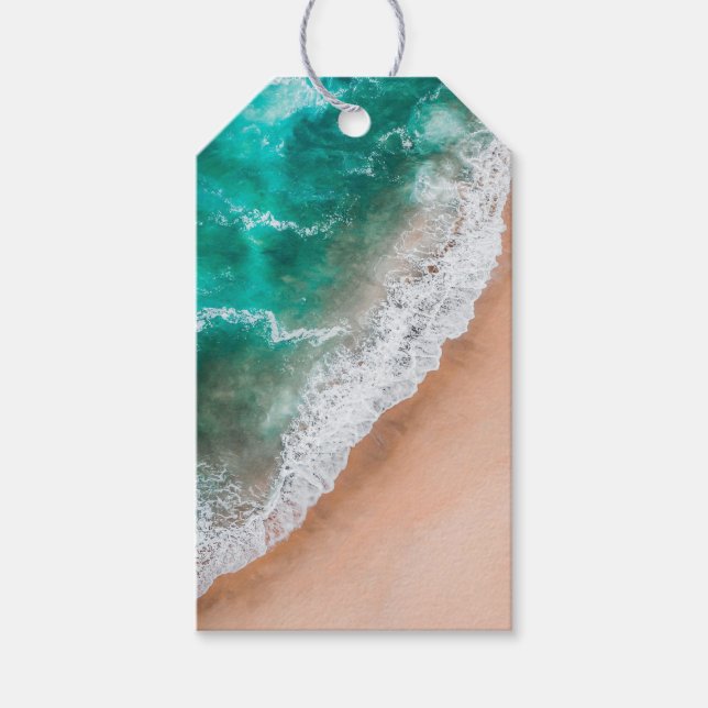 Etiqueta Para Presente Ondas em Sandy Beach (Frente)