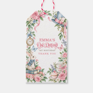 Etiqueta Para Presente One-derland Rosa Aquarela 1º Natal