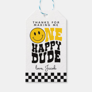 Etiqueta Para Presente One Happy Dude 1st Birthday Party Thank You Tag