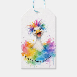 Etiqueta Para Presente One Silly Goose Rainbow Baby Shower Thank You