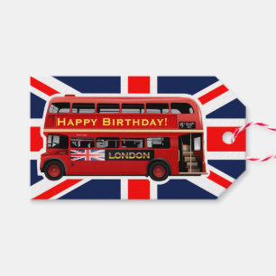 Etiqueta Para Presente Ônibus vermelho de Londres temático