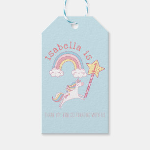 Etiqueta Para Presente Ontem de Magia do Unicorn Colorida Personalizável