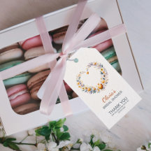 Orange Floral Heart Obrigado Chá de panela