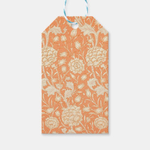 Etiqueta Para Presente Orange Floral William Morris Pattern