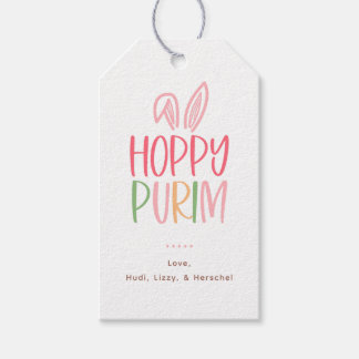 Etiqueta Para Presente Orelhas de Coelho Hoppy Purim