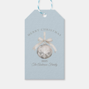 Etiqueta Para Presente Ornamento rústico de creme personalizado Azul de p