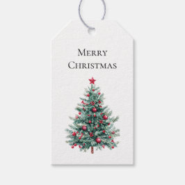 Etiqueta Para Presente Ornamentos de Árvores de Natal Verde Borgonha