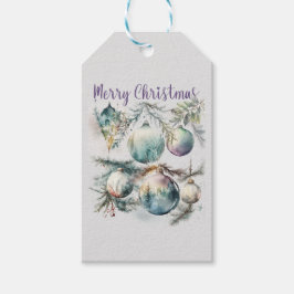 Etiqueta Para Presente Ornamentos Por Aquarela Feliz Natal