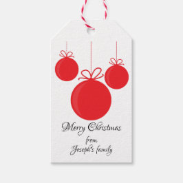 Etiqueta Para Presente Ornamentos vermelhos, natal