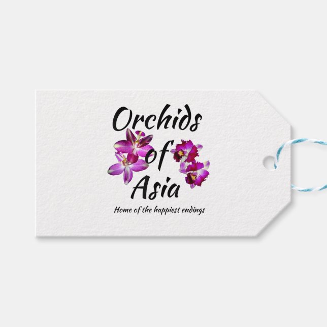 Etiqueta Para Presente Orquídeas da Ásia (Frente (horizontal))