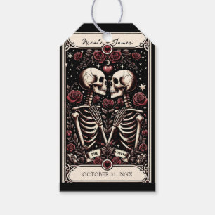 Etiqueta Para Presente OS AMANTES Tarot Esqueleto Amor Rosas Vermelhas Ca
