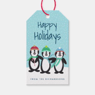Etiqueta Para Presente Os amigos do pinguim personalizaram Tag do