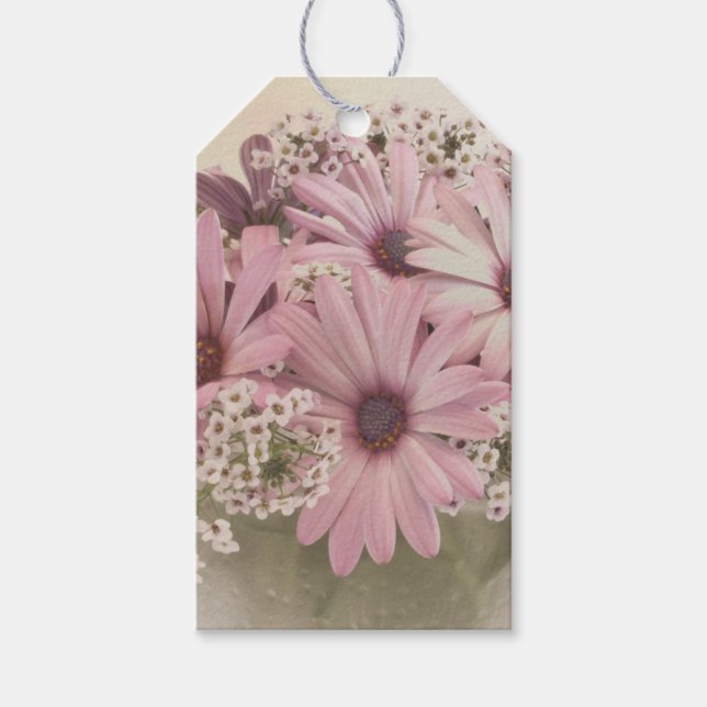 Etiqueta Para Presente Osteosperno Rosa (Frente)