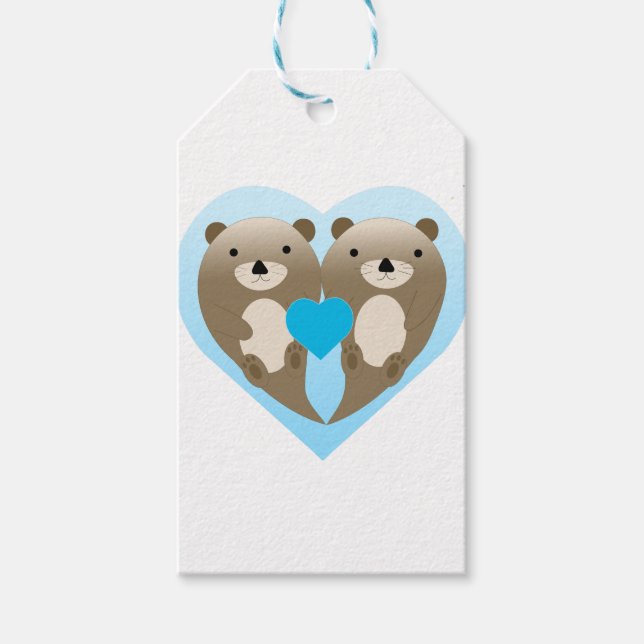 Etiqueta Para Presente Otter Love (Frente)