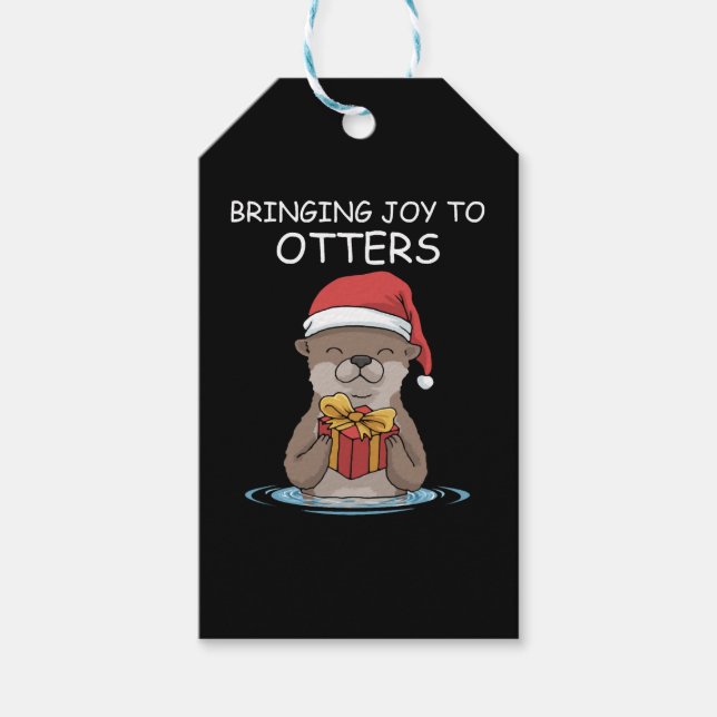 Etiqueta Para Presente Otter Natal Engraçado Presente de Natal (Frente)