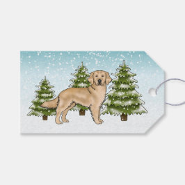 Etiqueta Para Presente Ouro Amarelo Cachorro Azul Neve Natal