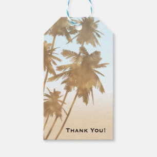 Etiqueta Para Presente Ouro Bronze Palms Beach Ombre Palm Treme Party