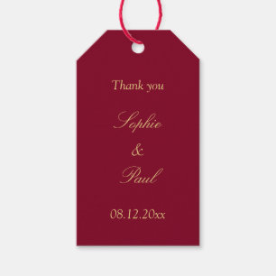 Etiqueta Para Presente Ouro Burgundy Beige Casamento Favor Obrigado