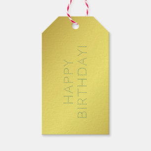 Etiqueta Para Presente Ouro Elegante Amarelo Amarelo Feliz Desejo