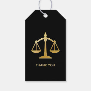 Etiqueta Para Presente Ouro Escalas do Tema da Lei de Justiça Obrigado