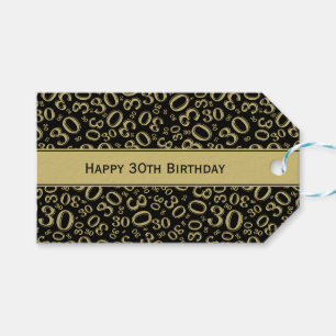 Etiqueta Para Presente Ouro feliz do aniversário de 30 anos/teste padrã