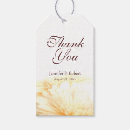 Etiqueta Para Presente Ouro Floral Casamento Obrigado