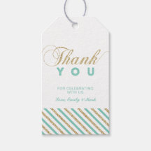Ouro & Hortelã | Tags de Agradecimento para Festa 