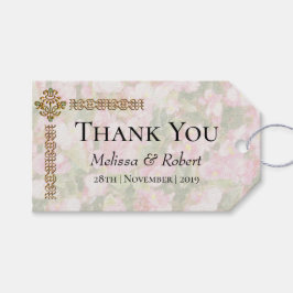 Etiqueta Para Presente Ouro Jeweled Floral Weding Obrigado