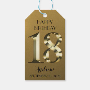 Etiqueta Para Presente Ouro metálico 18.º aniversário
