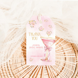 Etiqueta Para Presente Ouro Rosa Elegantes Flores Noiva Obrigado Chuveiro