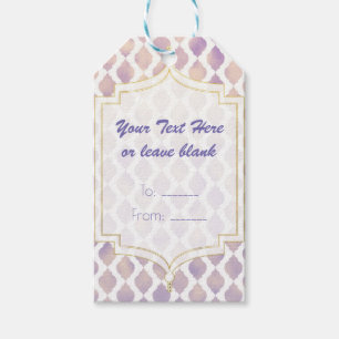 Etiqueta Para Presente Ouro Roxo e Branco Favor Personalizado Marroquino 