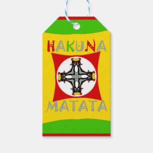 Etiqueta Para Presente Ouro Vermelho de Hakuna Matata Rasta Verde
