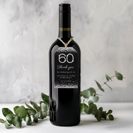 Etiqueta Para Presente Ouros Elegantes 60ª Festa de aniversário Obrigado