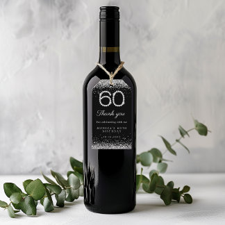 Etiqueta Para Presente Ouros Elegantes 60ª Festa de aniversário Obrigado