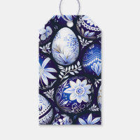 Ovo de Páscoa Azul Floral Escandinavo